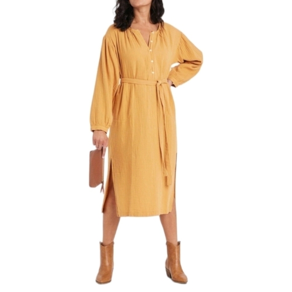 Women's Balloon Long Sleeve Tie-Front Shirtdress | Universal Thread | X Small - Picture 2 of 13